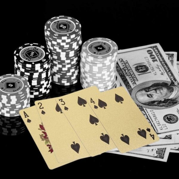 Gold Foil Luxury Deck of Playing Cards – Waterproof Plastic Poker Cards for Professional Play & Family Game Nights