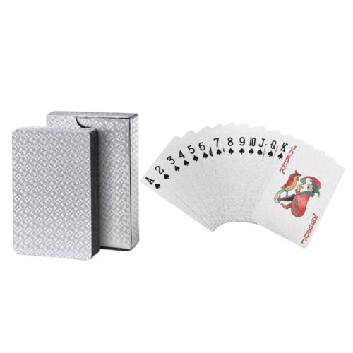 Silver Foil Luxury Deck of Playing Cards – Waterproof Plastic Poker Cards for Professional Play & Family Game Nights