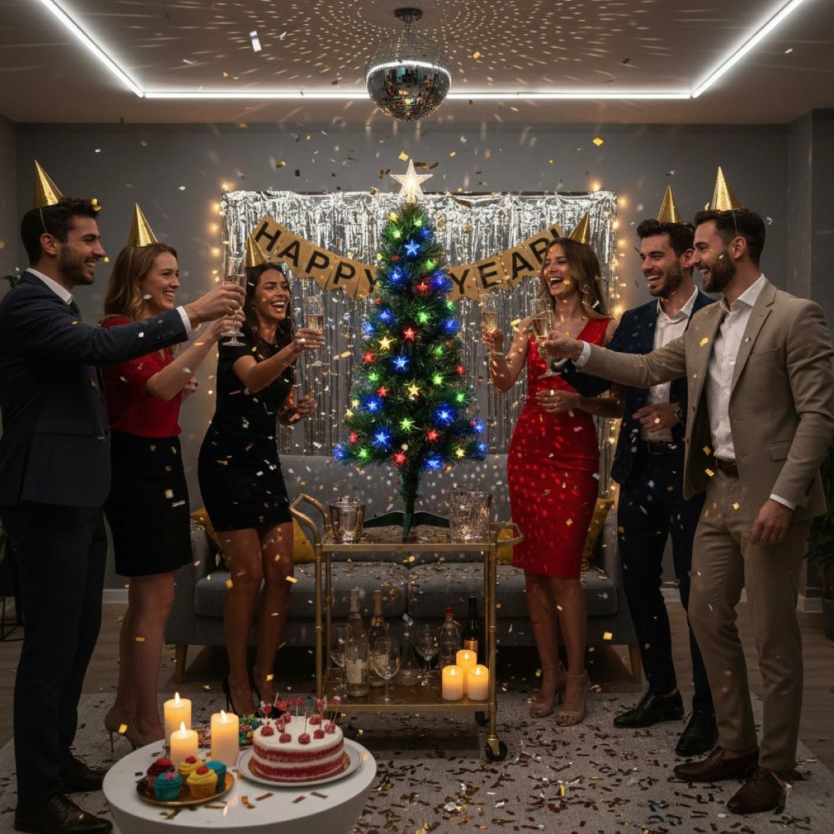 Fiber‑Optic Light Christmas Tree 90cm (90 Tips) + Soft Star – Stylish Pre‑Lit Tree with LED Illumination & Star Topper