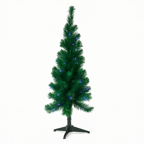 Fibre‑Optic Light Christmas Tree 120cm (130 Tips) – Medium Pre‑Lit Tree with Colour‑Changing LED Lights