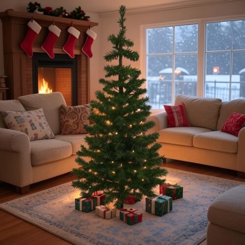 Christmas Tree 120cm (350 Tips) – Extra Full Artificial Fir‑Look Tree, Dense Branching, Elegant Holiday Centrepiece