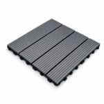 Tiletastic Grey Composite Interlocking Floor Decking Tiles – 30cm x 30cm x 0.23cm, Water, Swelling & Decay Resistant, Durable Outdoor Flooring