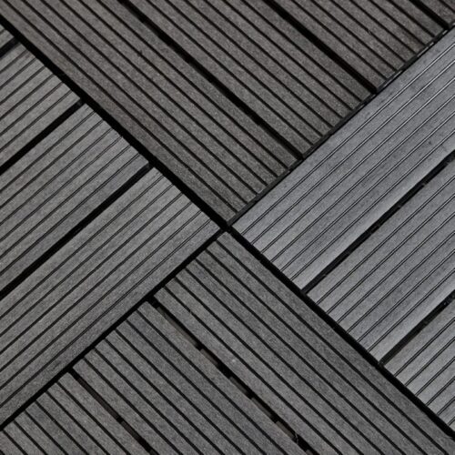 Tiletastic Grey Composite Interlocking Floor Decking Tiles – 30cm x 30cm x 0.23cm, Water, Swelling & Decay Resistant, Durable Outdoor Flooring