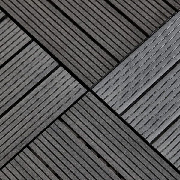 Tiletastic Grey Composite Interlocking Floor Decking Tiles – 30cm x 30cm x 0.23cm, Water, Swelling & Decay Resistant, Durable Outdoor Flooring