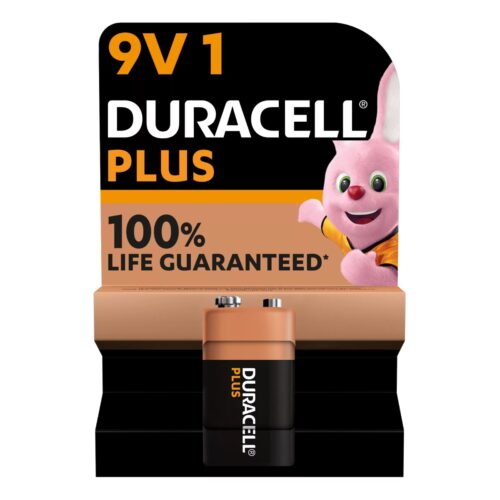 Duracell Plus Boost Alkaline Battery 9V Size 9V (Pack of 1) – Long-Lasting Power, 100% Life Guaranteed (6LR61/MN1604)