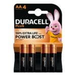 Duracell Plus Boost Alkaline Batteries 1.5V Size AA (Pack of 4) – Long-Lasting Power, 100% Life Guaranteed (LR6/MN1500)