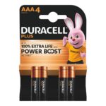 Duracell Plus Boost Alkaline Batteries 1.5V Size AAA (Pack of 4) – Long-Lasting Power, 100% Life Guaranteed (LR03/MN2400)