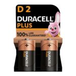 Duracell Plus Boost Alkaline Batteries 1.5V Size D (Pack of 2) – Long-Lasting Power, 100% Life Guaranteed (LR20/MN1300)