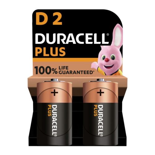 Duracell Plus Boost Alkaline Batteries 1.5V Size D (Pack of 2) – Long-Lasting Power, 100% Life Guaranteed (LR20/MN1300)