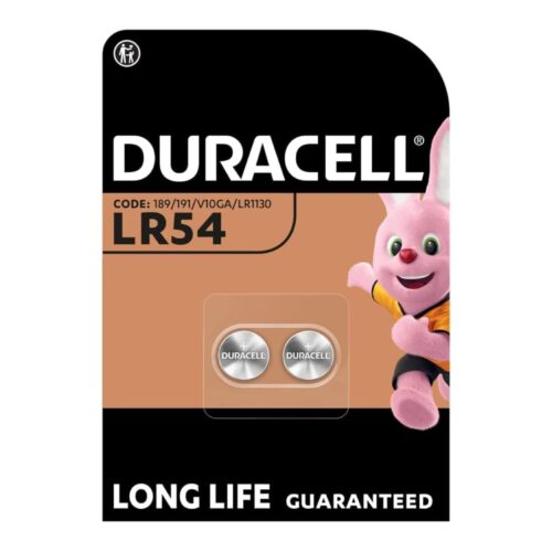 Duracell Alkaline Batteries 1.5V Size LR54 (Pack of 2) – Long-Lasting Power (189/191/V10GA/LR1130)