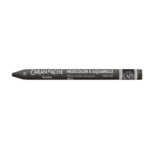Caran d’Ache Neocolor II Water-Soluble Wax Pastels – Artist 84 Professional Shades – 407 Sepia
