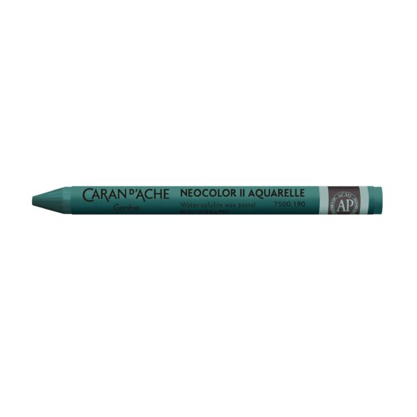 Caran d’Ache Neocolor II Water-Soluble Wax Pastels – Artist 84 Professional Shades – 190 Greenish Blue