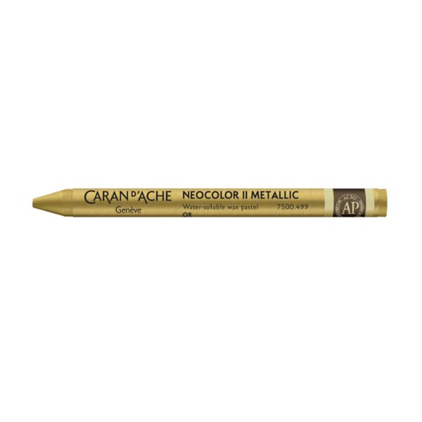 Caran d’Ache Neocolor II Water-Soluble Wax Pastels – Artist 84 Professional Shades – 499 Gold