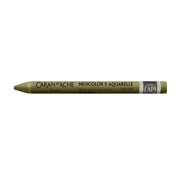 Caran d’Ache Neocolor II Water-Soluble Wax Pastels – Artist 84 Professional Shades – 039 Olive Brown