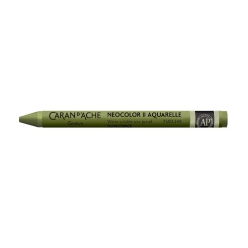 Caran d’Ache Neocolor II Water-Soluble Wax Pastels – Artist 84 Professional Shades – 249 Dark Olive