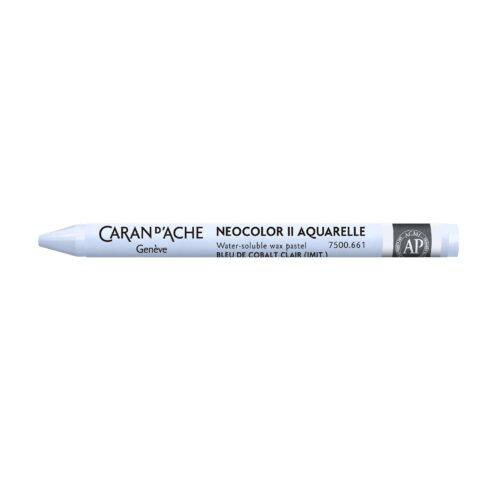 Caran d’Ache Neocolor II Water-Soluble Wax Pastels – Artist 84 Professional Shades – 661 Light Cobalt Blue