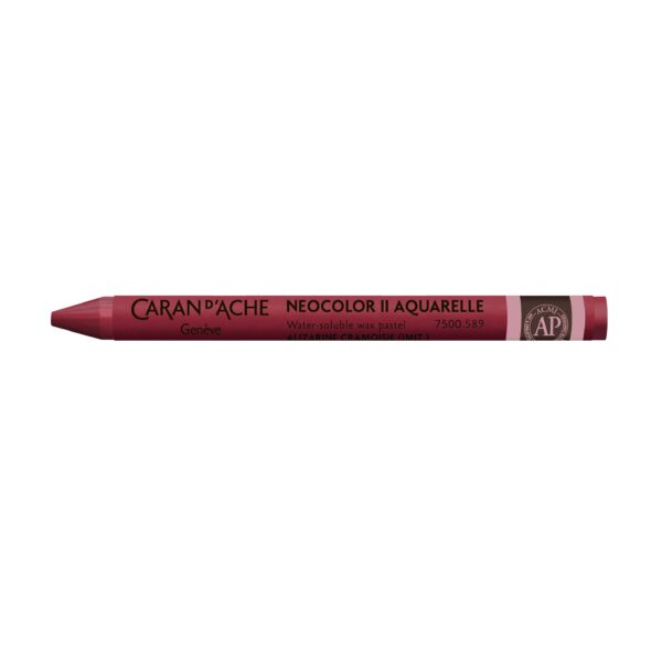 Caran d’Ache Neocolor II Water-Soluble Wax Pastels – Artist 84 Professional Shades – 589 Crimson Alizarin