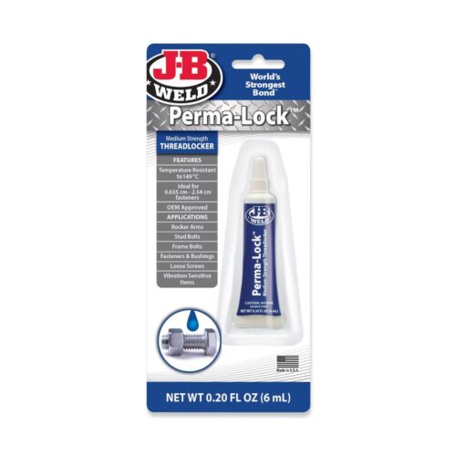 J-B Weld Perma-Lock Medium Strength Threadlocker – 6ml Blue, Secure Vibration-Resistant Bond