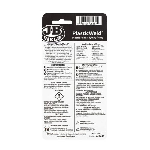 J-B Weld PlasticWeld Epoxy Repair Putty – 57g (2oz) Off White, 25-Minute Set Time, 600 PSI Strength - Image 2