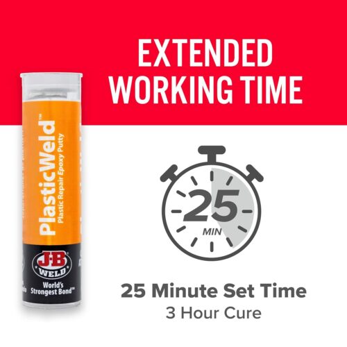 J-B Weld PlasticWeld Epoxy Repair Putty – 57g (2oz) Off White, 25-Minute Set Time, 600 PSI Strength - Image 3