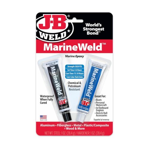 J-B Weld MarineWeld Grey 2-Part Epoxy Tubes – Strong Waterproof Adhesive & Repair Bond