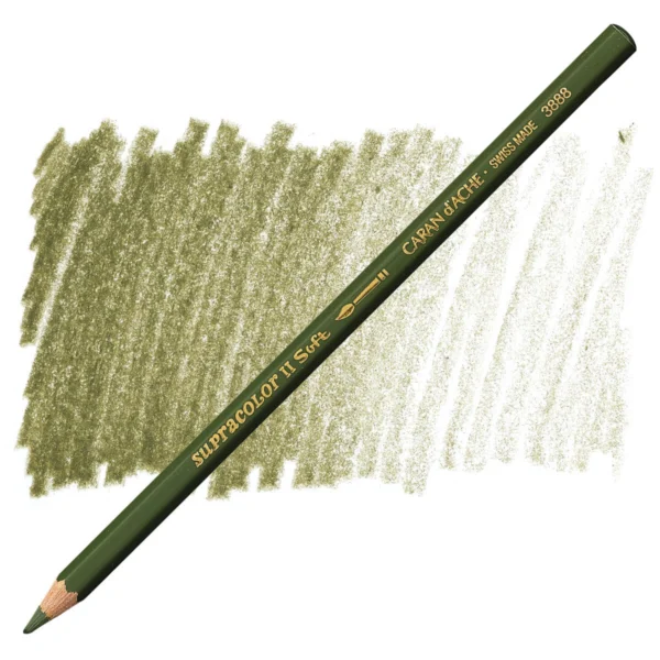 Caran d’Ache Supracolor Olive Black Watersoluble Artist Aquarelle Colour Pencil – Olive Nor 019