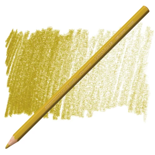 Caran d’Ache Supracolor Green Ochre Watersoluble Artist Aquarelle Colour Pencil – Ocre Vert 025