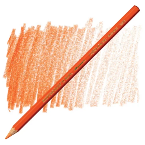 Caran d'Ache Supracolor Flame Red Watersoluble Artist Aquarelle Colour Pencil – Rouge Orange 050