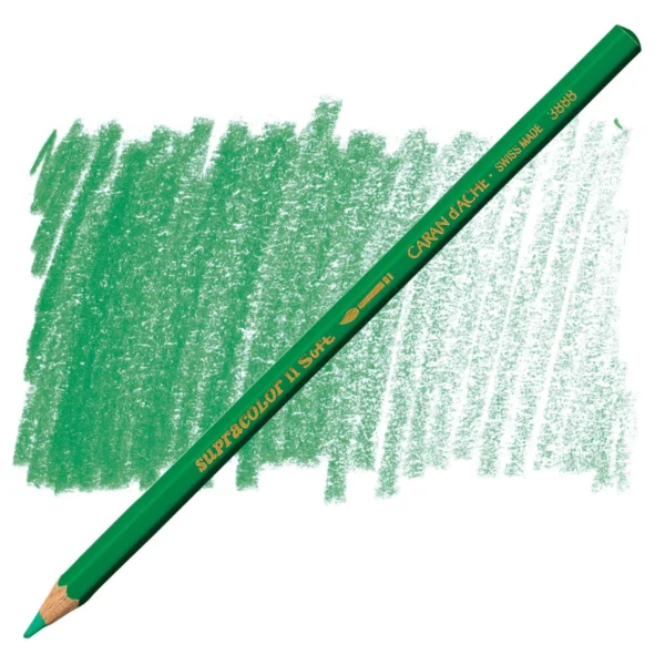 Caran d’Ache Supracolor Grass Green Watersoluble Artist Aquarelle Colour Pencil – Vert Prairie 220