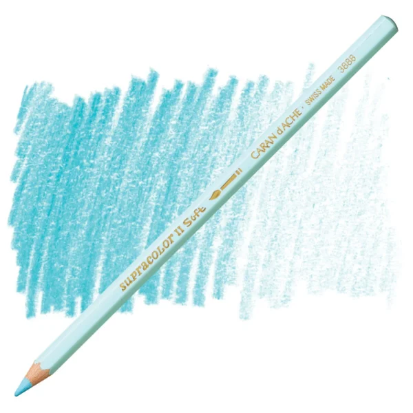 Caran d’Ache Supracolor Bluish Pale Blue Watersoluble Artist Aquarelle Colour Pencil – Bleu Pale 371