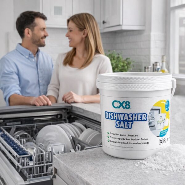Dishwasher Salt 3kg – Limescale Protection, Prevents Water Marks, Softens Hard Water, Universal Dishwasher Use