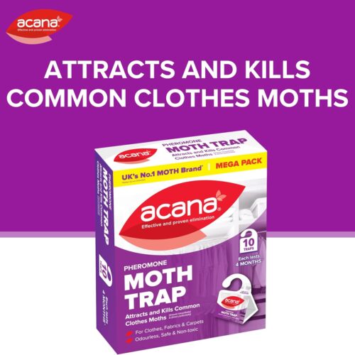 Acana Pheromone Clothes Moth Traps 10 Pack – Non-Toxic Glue Boards, Attract & Trap Clothes Moths for Wardrobes, Drawers & Fabrics - Image 2
