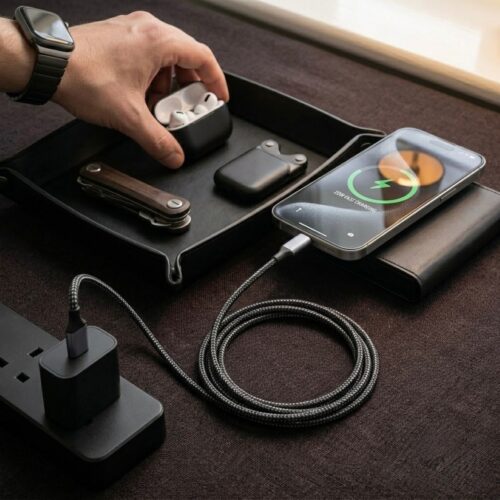 Lumi USB-C to Lightning Cable 1m Black/Grey – 20W Fast Charging & Data Transfer, Braided Type C Charger Cable for iPhone & Devices 8 Lumi USB-C to Lightning Cable 1m Black/Grey – 20W Fast Charging & Data Transfer, Braided Type C Charger Cable for iPhone & Devices - Image 4