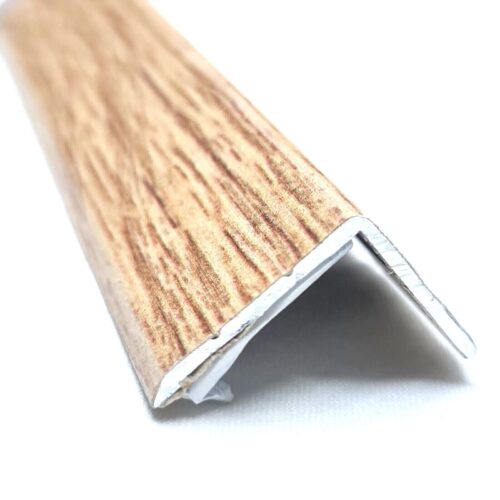 Oak Effect Self-Adhesive Aluminium Corner Floor Threshold 900mm – Trim Strip 25x20mm for Laminate, Wood & Vinyl Flooring