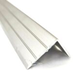 Brushed Steel Effect Self-Adhesive Aluminium Stair Nose Threshold 900mm – Grip Corner Trim 25x20mm for Steps, Laminate & Wood Floors
