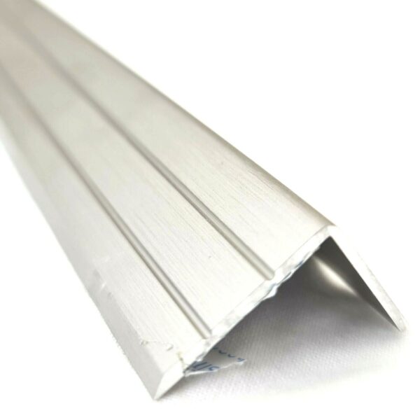 Brushed Steel Effect Self-Adhesive Aluminium Stair Nose Threshold 900mm – Grip Corner Trim 25x20mm for Steps, Laminate & Wood Floors