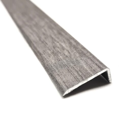 Grey Effect Self-Adhesive Aluminium End Border Floor Threshold 900mm – Angle Trim 25x10mm for Laminate, Wood & Vinyl Floors