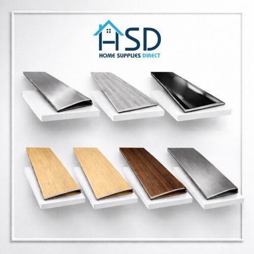 Oak Effect Self-Adhesive Aluminium Floor Threshold Strip 900mm – Flat Cover Trim 40x3mm for Laminate, Wood & Vinyl Floors