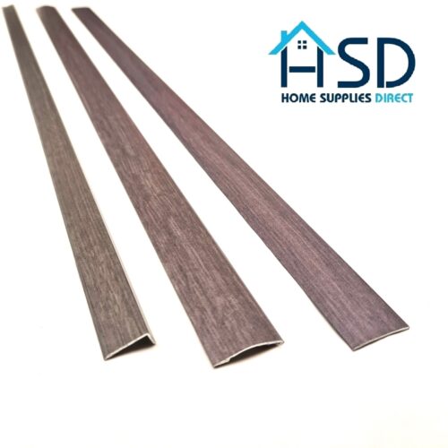 Grey Effect Self-Adhesive Aluminium Floor Threshold Strip 900mm – Flat Cover Trim 40x3mm for Laminate, Wood & Vinyl Floors