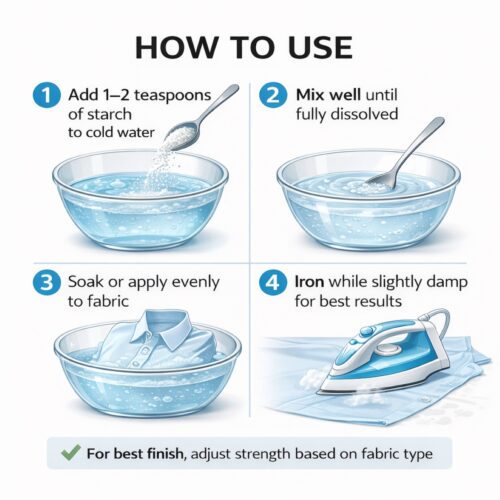 Laundry Starch 250g – Crisp Finish Fabric Starch for Shirts, Table Linen & Bedding, Easy Ironing Finish 7 Laundry Starch 250g – Crisp Finish Fabric Starch for Shirts, Table Linen & Bedding, Easy Ironing Finish