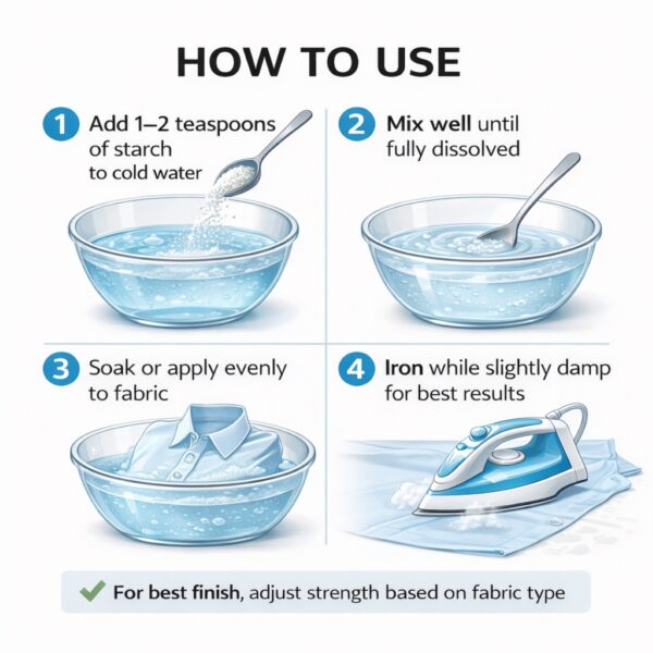 Laundry Starch 250g – Crisp Finish Fabric Starch for Shirts, Table Linen & Bedding, Easy Ironing Finish 1 Laundry Starch 250g – Crisp Finish Fabric Starch for Shirts, Table Linen & Bedding, Easy Ironing Finish