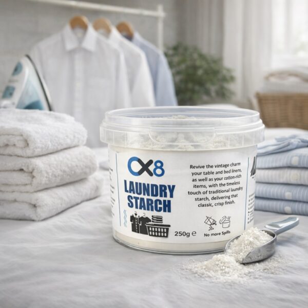 Laundry Starch 250g – Crisp Finish Fabric Starch for Shirts, Table Linen & Bedding, Easy Ironing Finish 4 Laundry Starch 250g – Crisp Finish Fabric Starch for Shirts, Table Linen & Bedding, Easy Ironing Finish