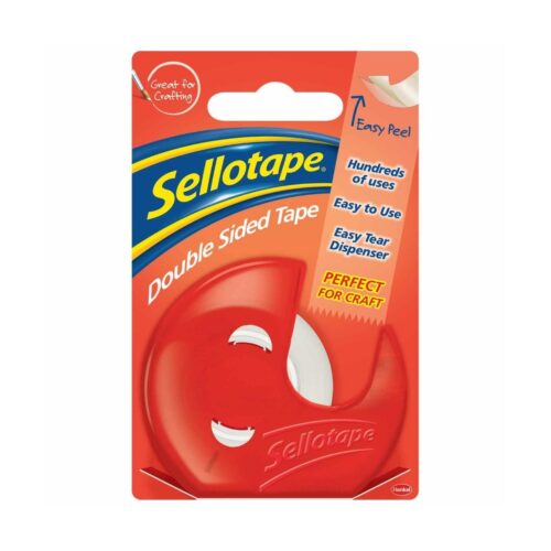 Sellotape Double Sided Tape (15mm x 5m) with Red Dispenser – Easy Tear Adhesive Tape for Crafts, Gift Wrapping & DIY - Image 2
