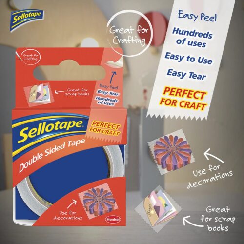 Sellotape Double Sided Tape (12mm x 33m) – Strong Invisible Adhesive for Crafts, Gift Wrapping, Home & Office - Image 3