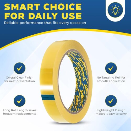 Sellotape Original Golden Sticky Tape (24mm x 50m) – Strong Clear Easy Tear Tape for Home, Office & Gift Wrapping - Image 5