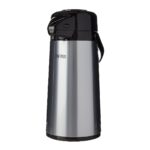 Thermos Stainless Steel Pump Pot 1.9L – GTB Push Button Insulated Airpot Flask for Hot & Cold Drinks, Tea & Coffee Dispenser