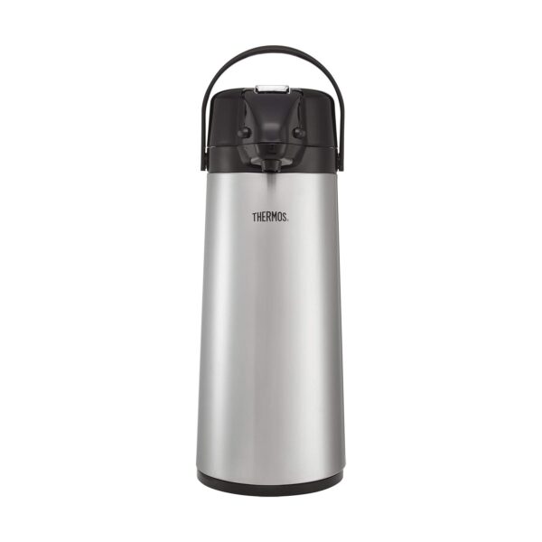 Thermos Stainless Steel Lever Pump Pot 2.5L – GTB Insulated Airpot Flask Dispenser for Hot & Cold Drinks, Tea & Coffee