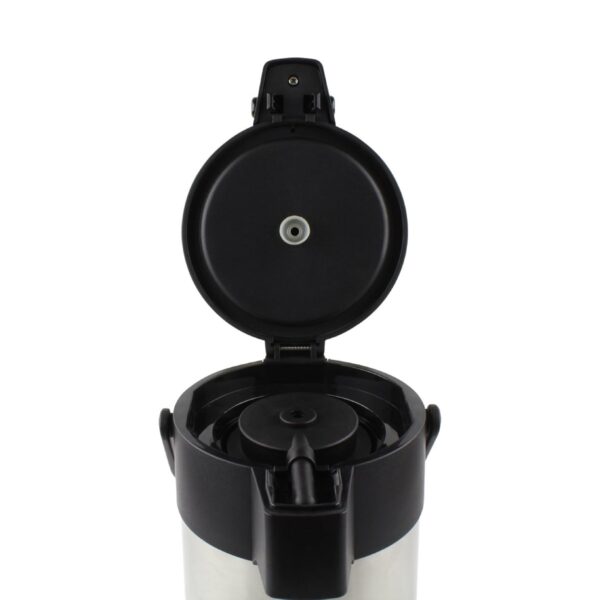 Thermos Stainless Steel Lever Pump Pot 2.5L – GTB Insulated Airpot Flask Dispenser for Hot & Cold Drinks, Tea & Coffee