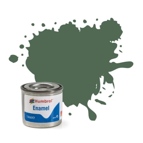 Humbrol No.76 Matt Uniform Green Enamel Paint 14ml – Model Paint for Plastic, Metal, Wood & Crafts, High Shine Finish