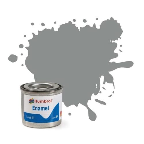 Humbrol No.126 Satin US Med Grey Enamel Paint 14ml – Model Paint for Plastic, Metal, Wood & Crafts, High Shine Finish